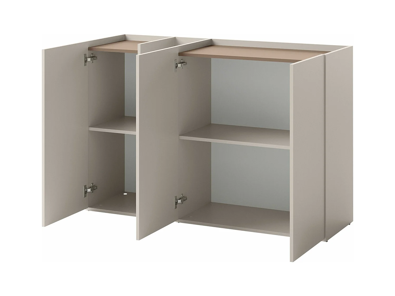 Buffet Delruvi 105, Truffe|Chêne clair|Cachemire, 91x136x42cm, Stratifié