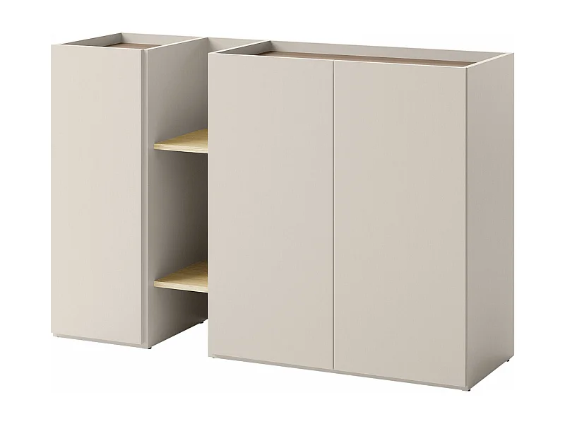 Buffet Delruvi 105, Truffe|Chêne clair|Cachemire, 91x136x42cm, Stratifié