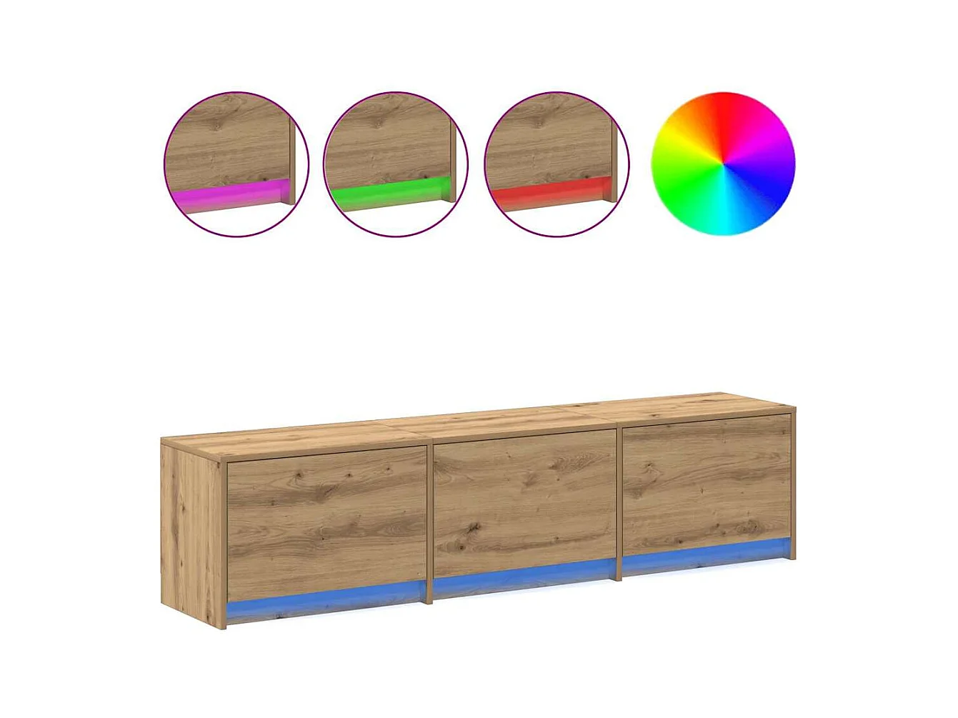 Meuble TV Chêne artisanal 162,5 x 34 x 40 cm Bois d'ingénierie