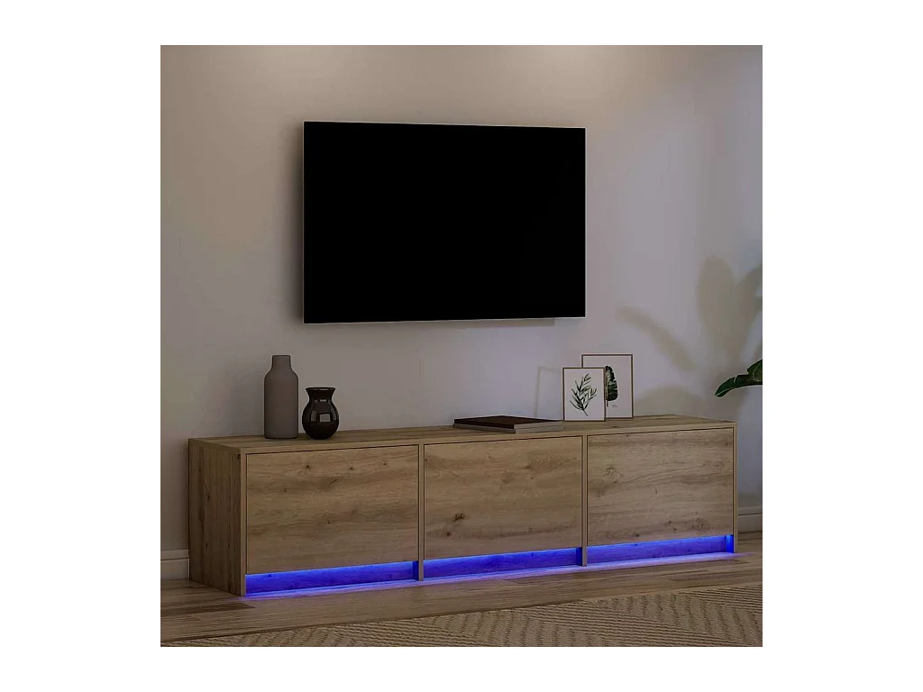 Meuble TV Chêne artisanal 162,5 x 34 x 40 cm Bois d'ingénierie