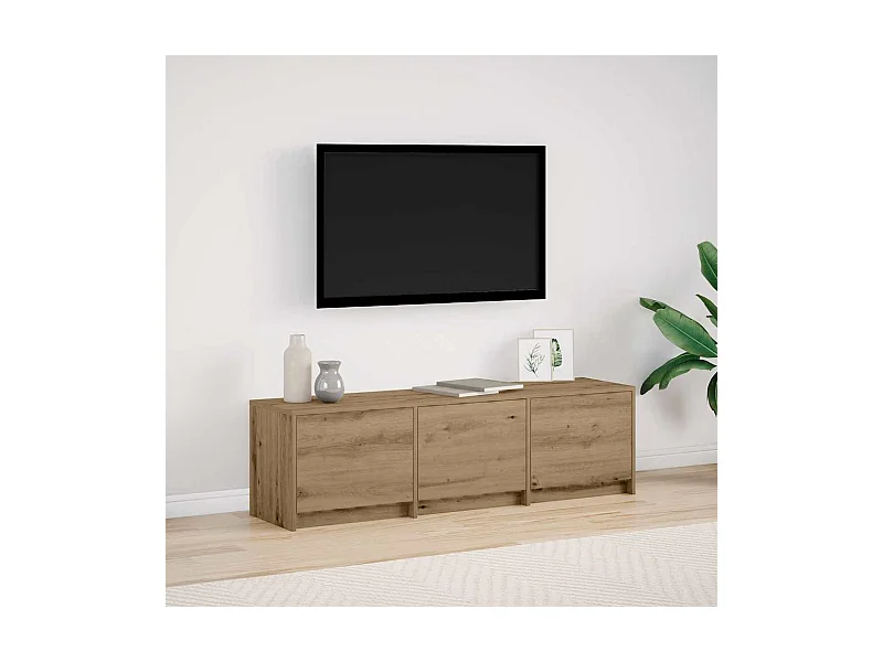 Meuble TV chêne artisanal 140 x 34 x 40 cm Bois d'ingénierie