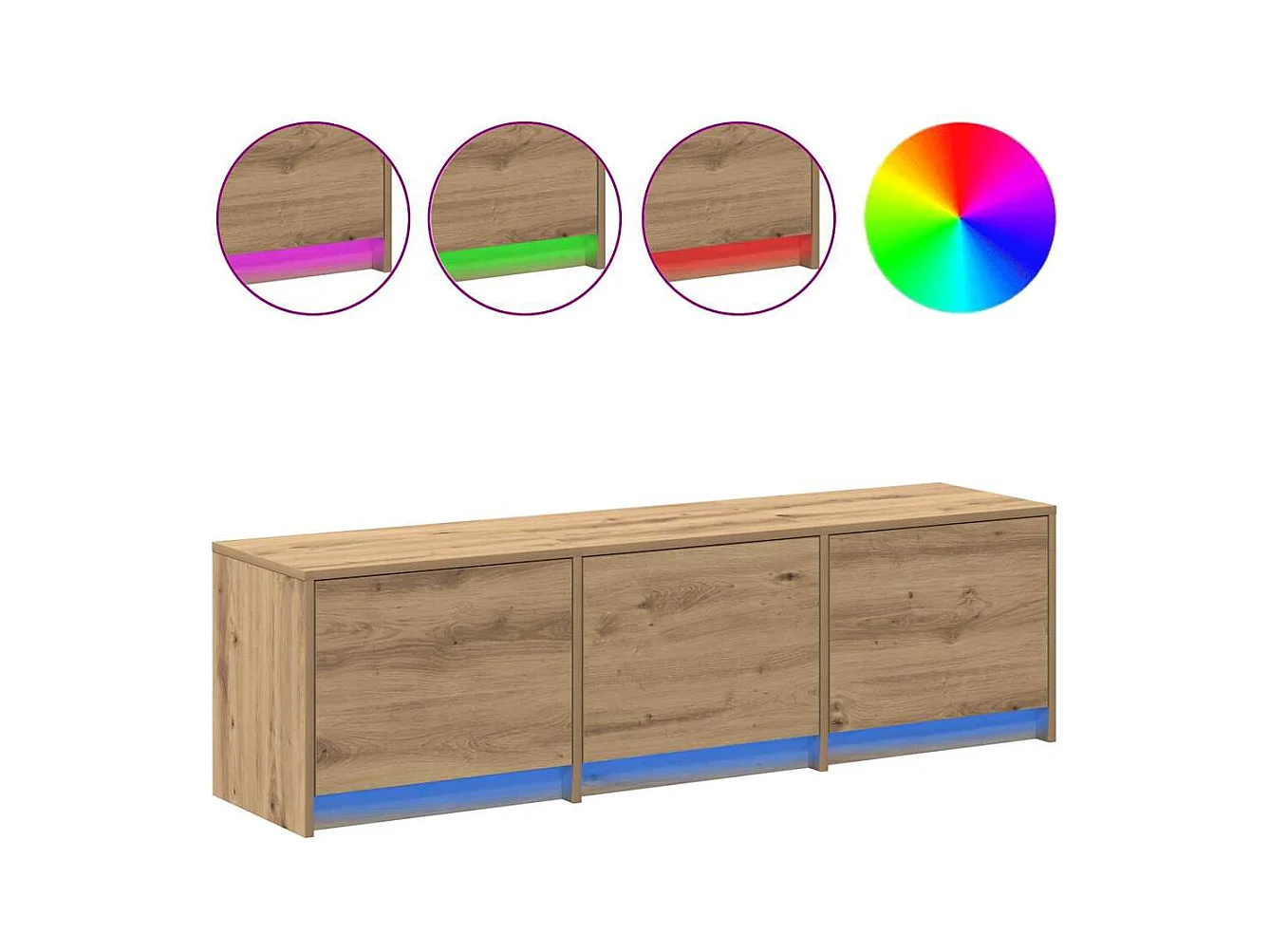 TV-Schrank Eiche handwerklich 140 x 34 x 40 cm Holzwerkstoff