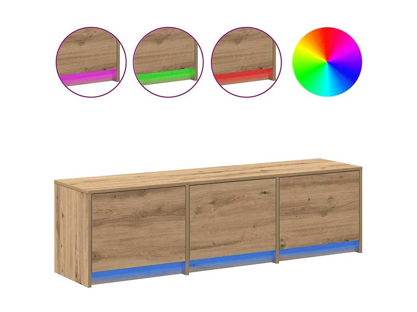 Meuble TV chêne artisanal 162 x 34 x 40 cm Bois d'ingénierie