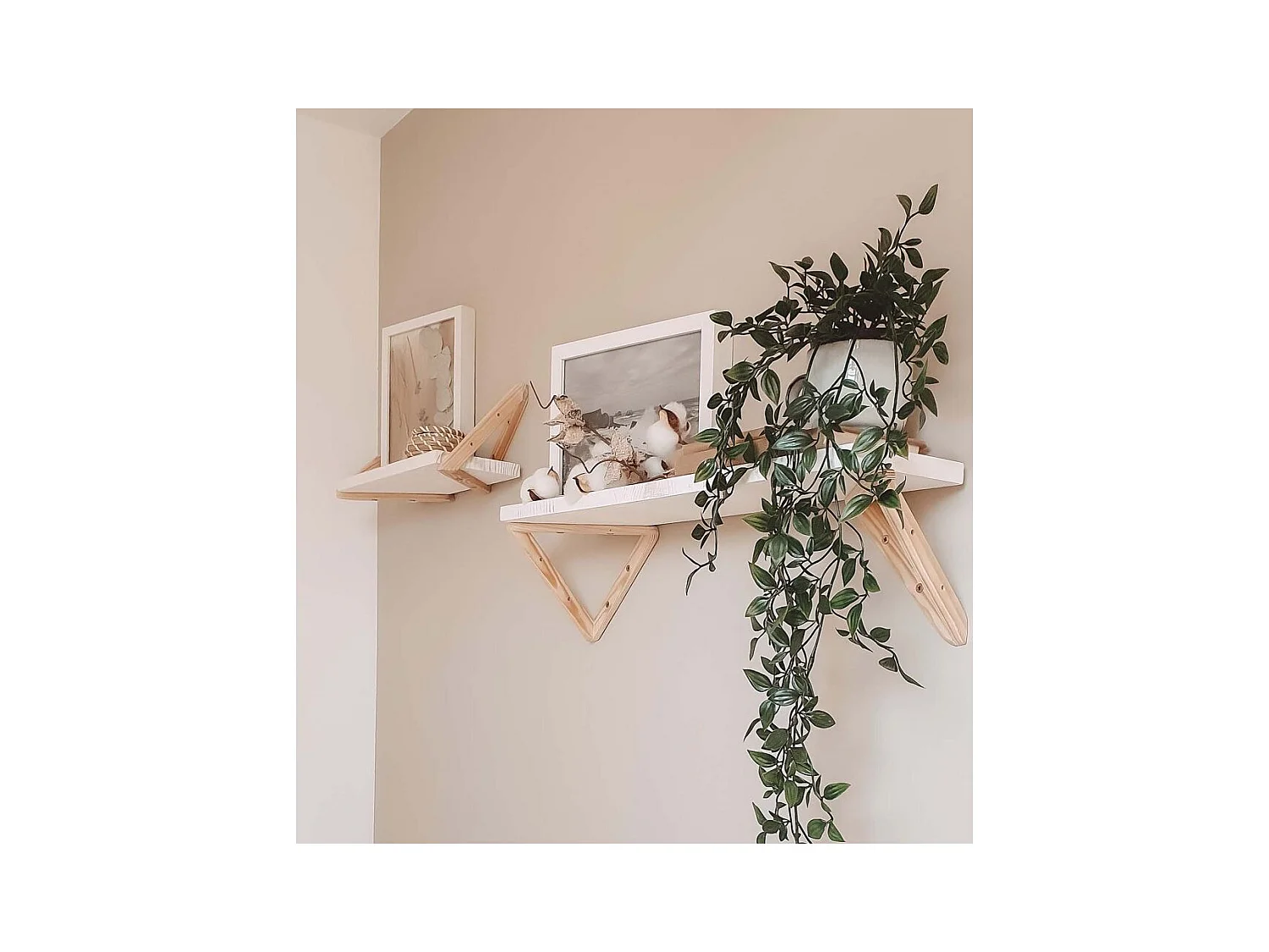 Equerre triangle en pin brut 20 cm