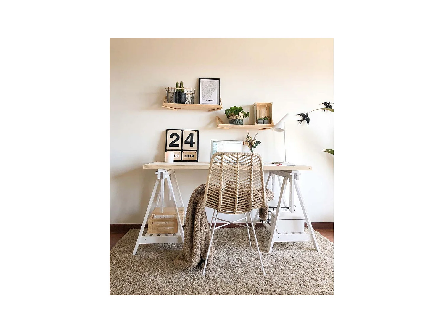 Equerre triangle en pin brut 20 cm