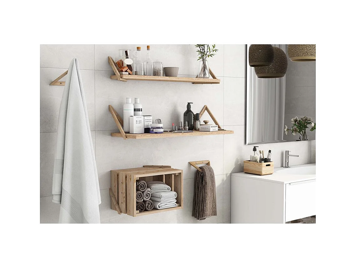 Equerre triangle en pin brut 20 cm