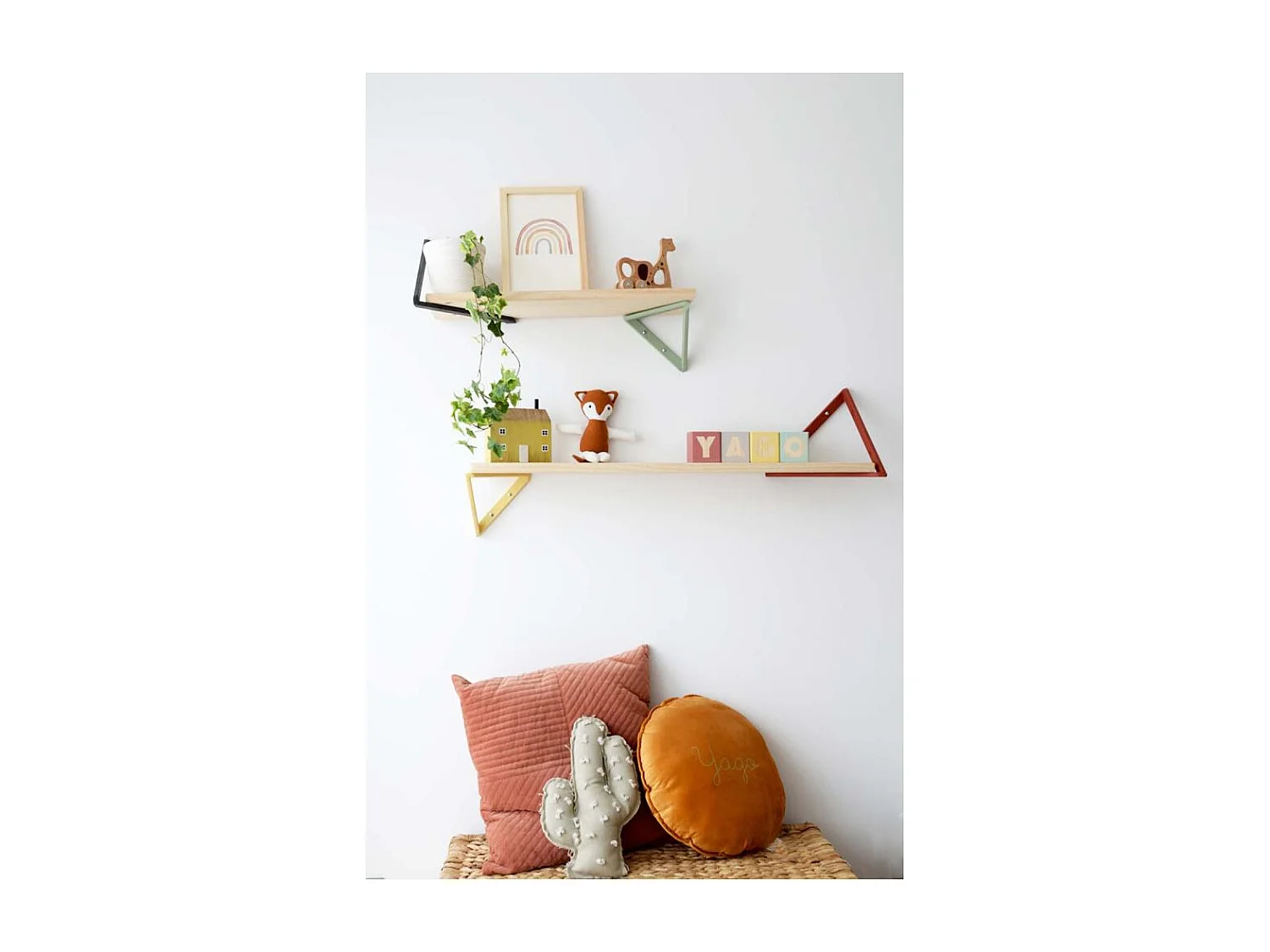 Equerre triangle en pin brut 20 cm