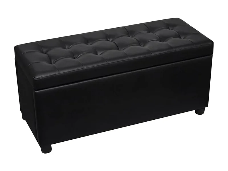 Pouf contenitore in pelle sintetica 87,5 x 36 x 41 cm nero 02_0021240
