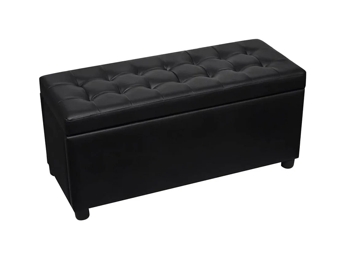 Pouf de rangement cuir cuir noire 87.5 x 36 x 41 cm 02_0021240