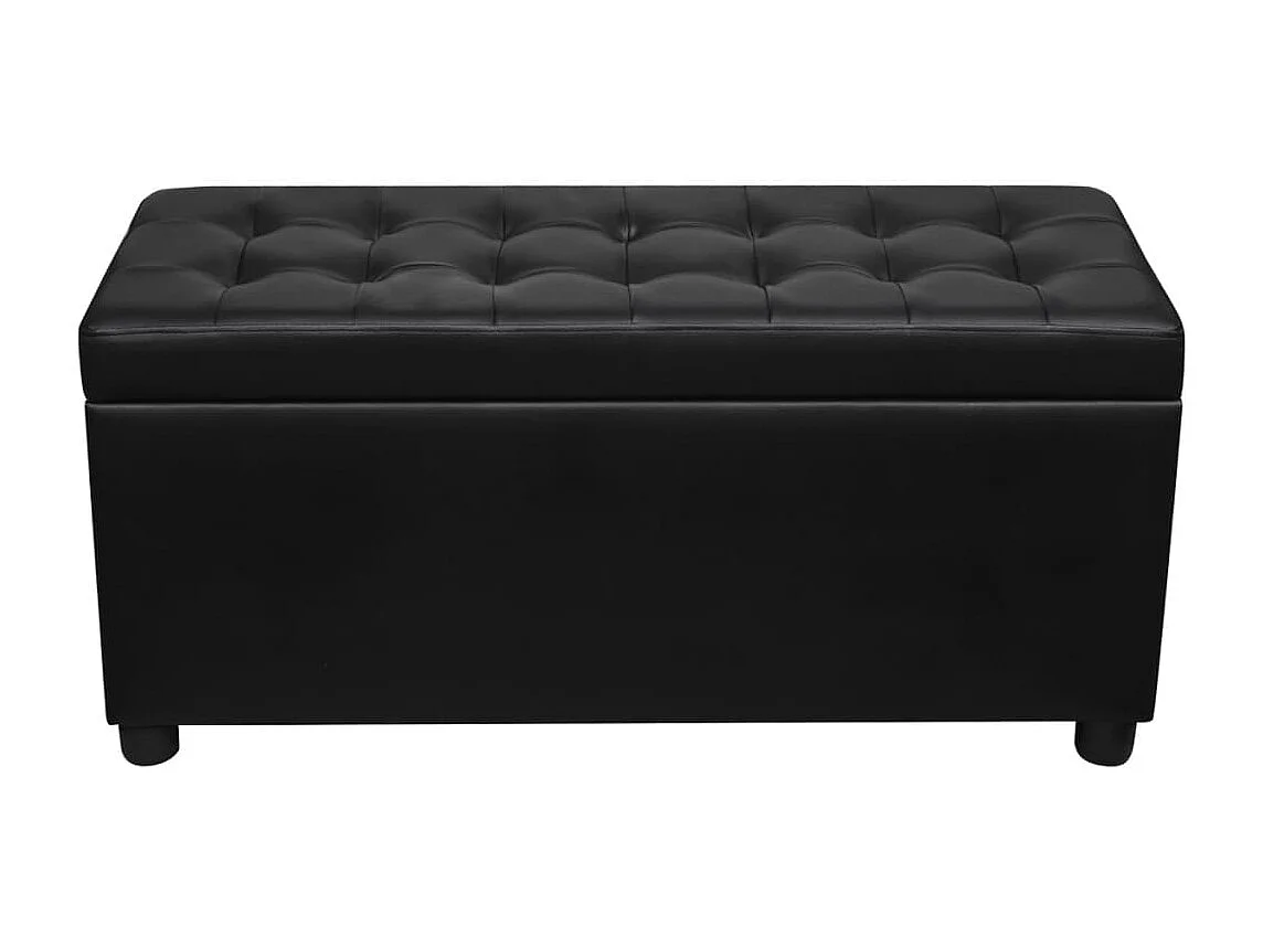 Pufe de armazenamento de couro sintético 87,5 x 36 x 41 cm preto 02_0021240