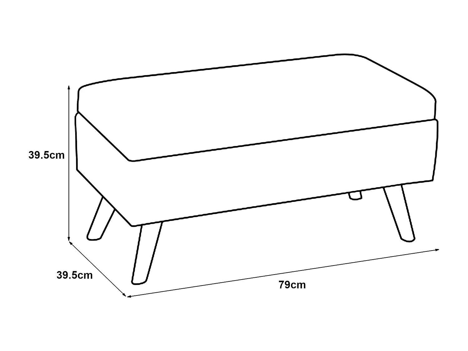 Banco de armazenamento estofado 79 x 39,5 x 39,5 cm preto 03_0006446