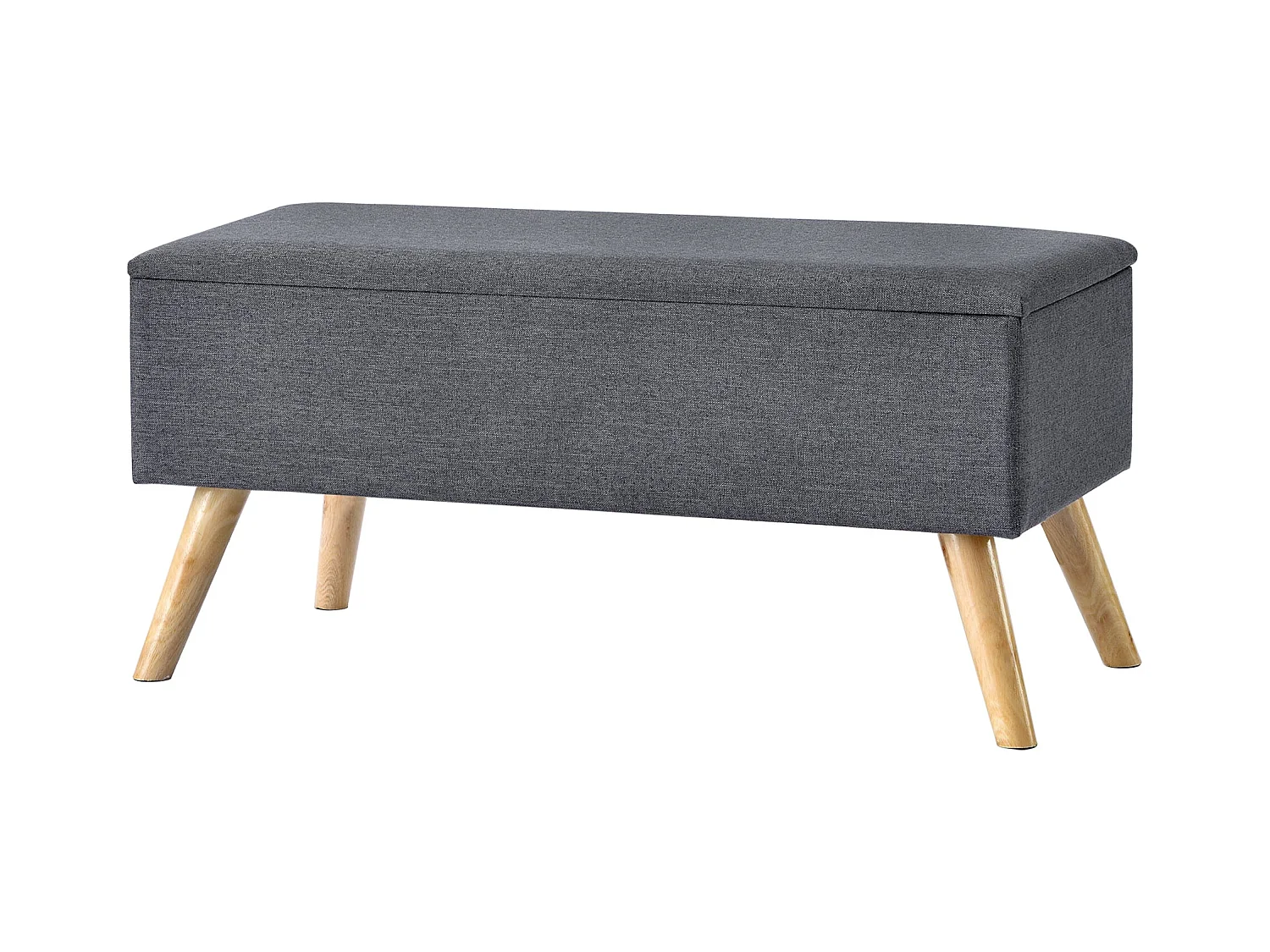 Banc de rangement rembourré grise 79 x 39.5 x 39.5 cm 03_0006445