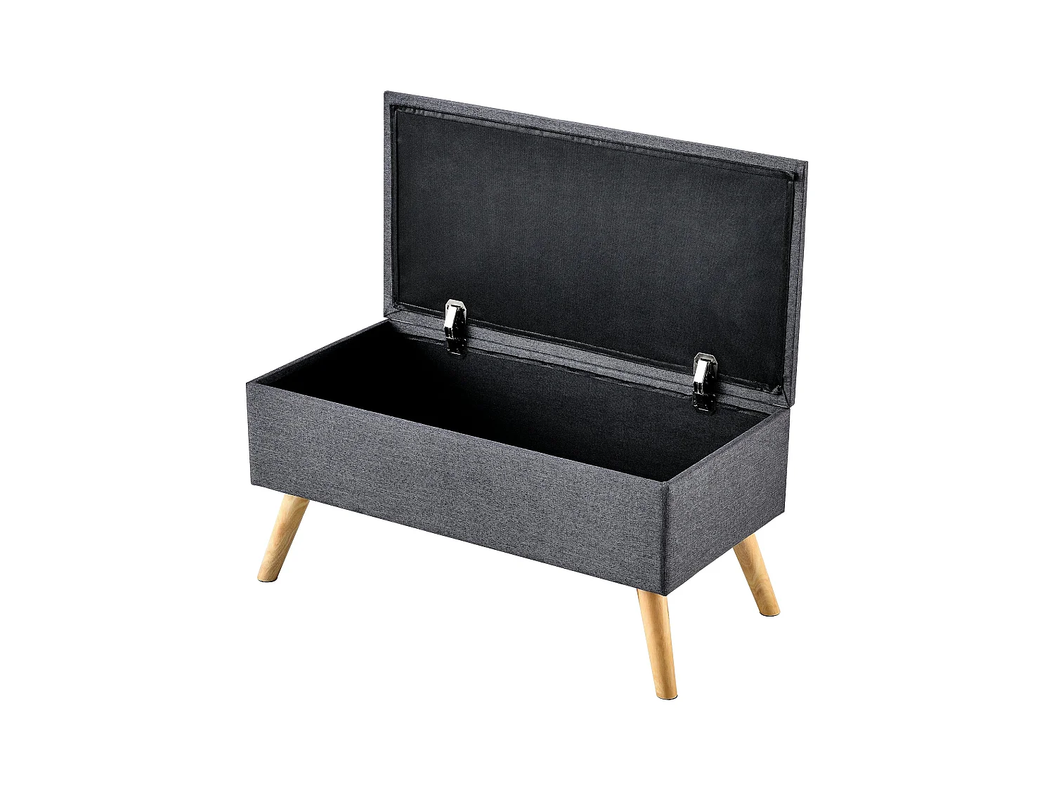 Banc de rangement rembourré grise 79 x 39.5 x 39.5 cm 03_0006445