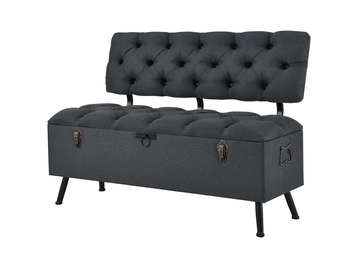 Malmöhus banco con almacenaje asiento plegable gris oscuro 03_0006447