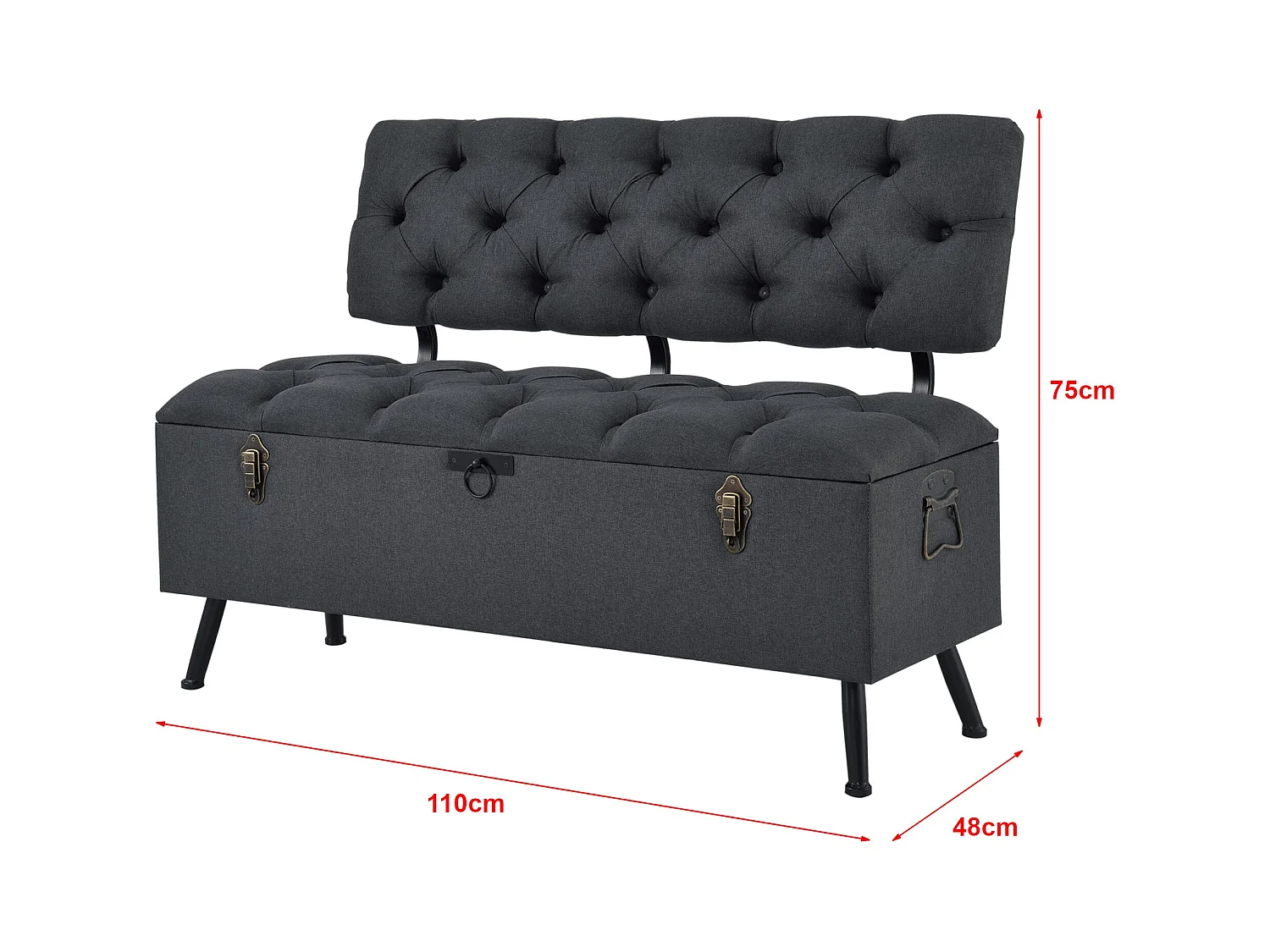 Malmöhus banco con almacenaje asiento plegable gris oscuro 03_0006447