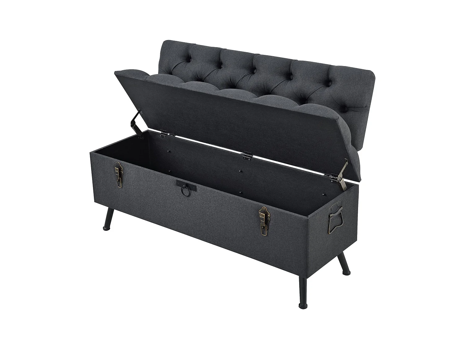 Malmöhus banco con almacenaje asiento plegable gris oscuro 03_0006447