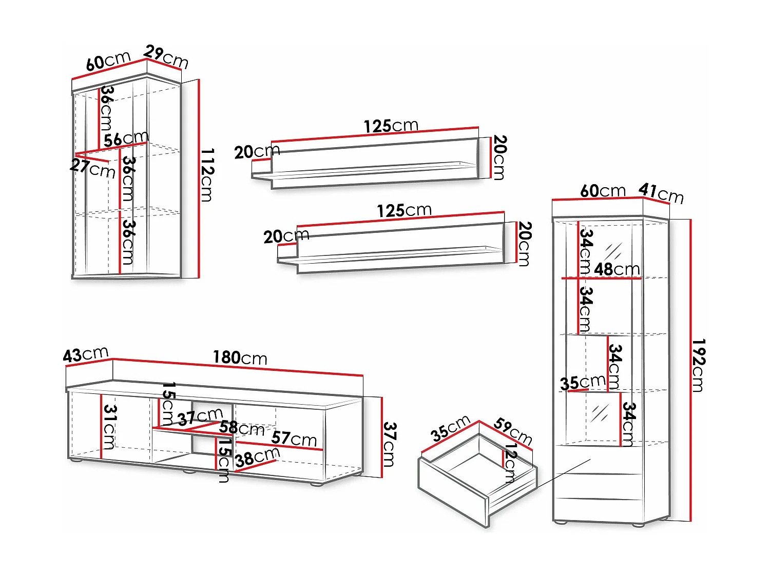 Set mobili soggiorno Tornola 114