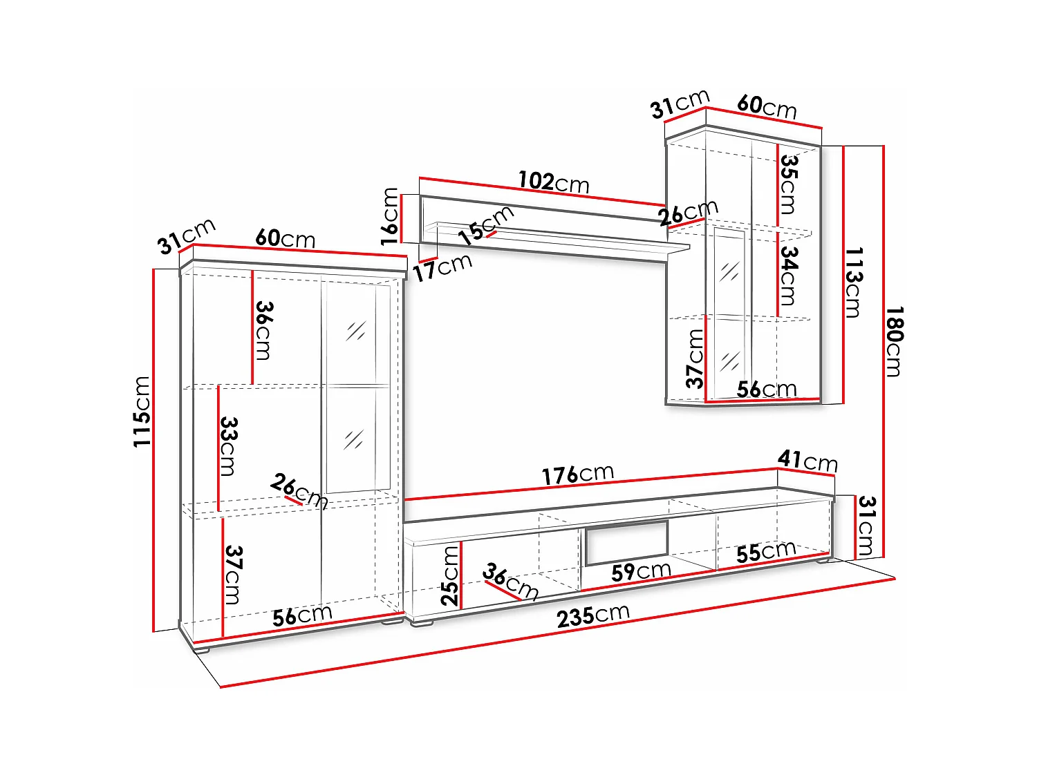 Conjunto para sala de estar Tucson 100