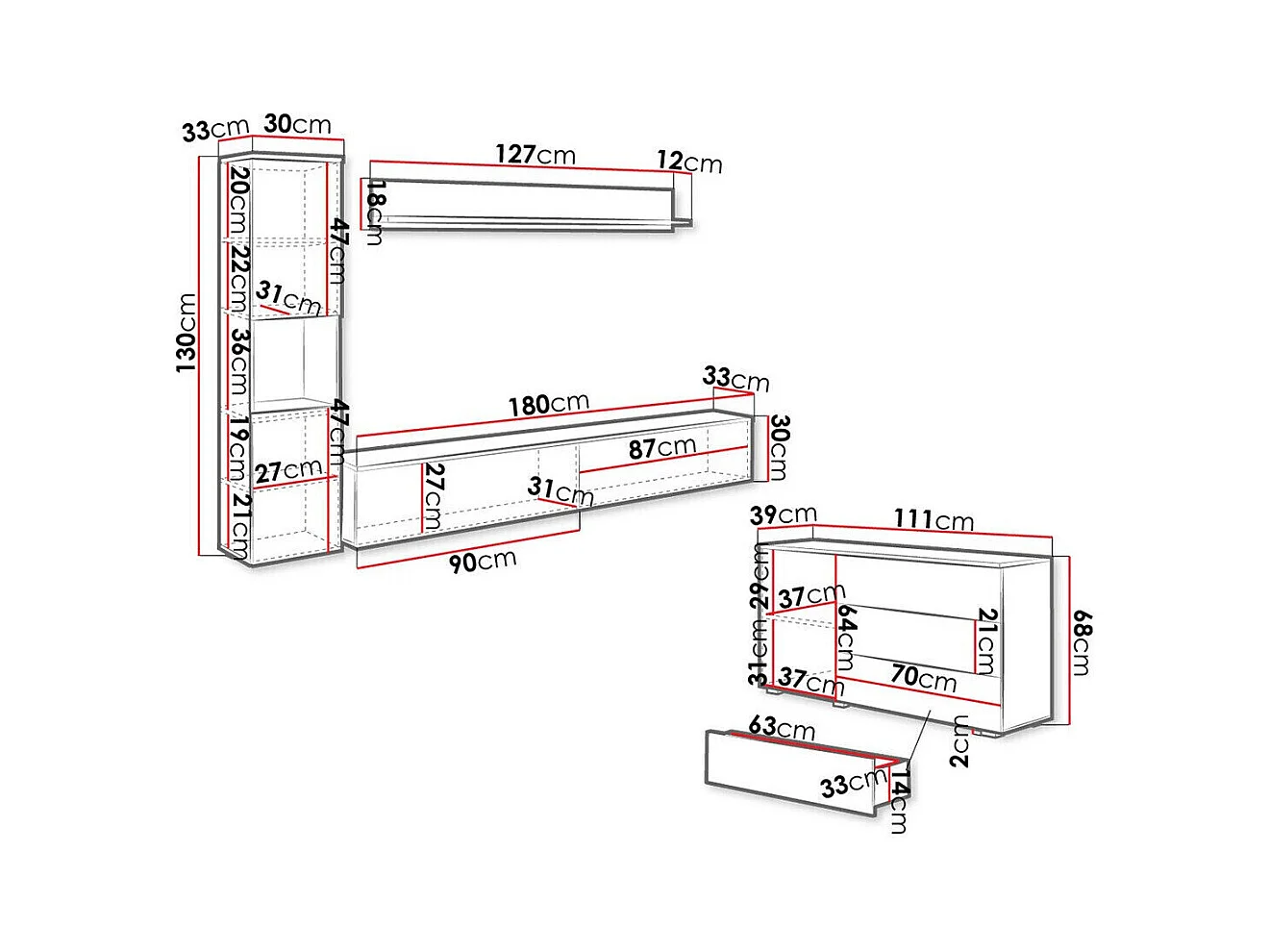 Conjunto para sala de estar Sarasota 132