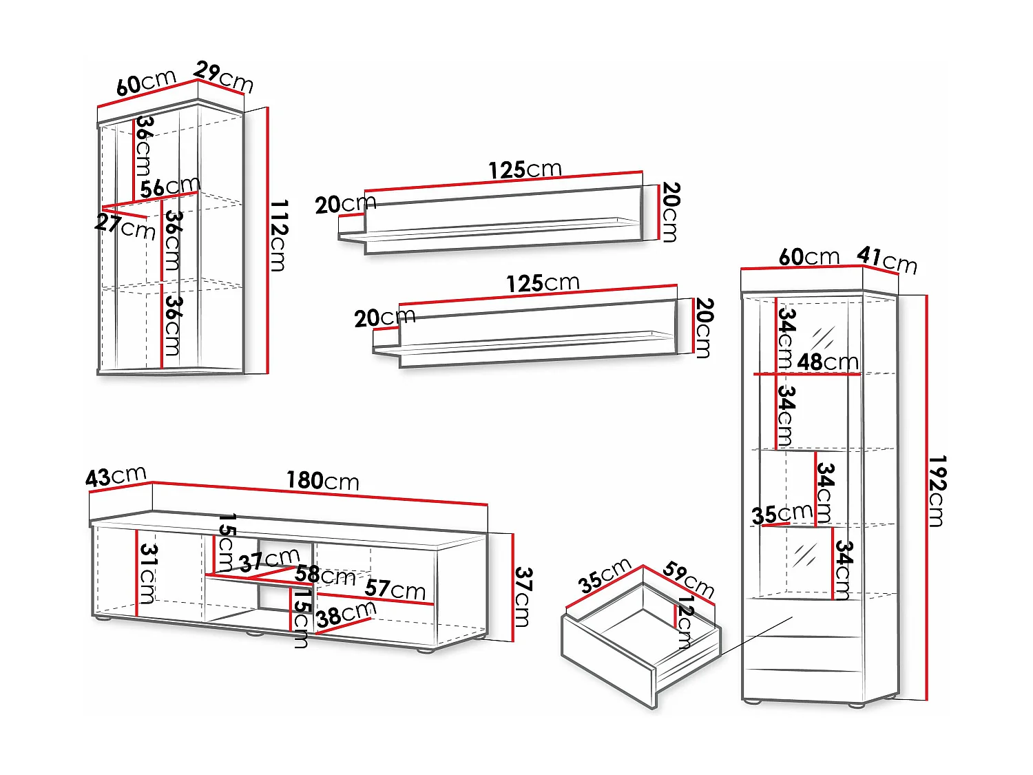 Set mobili soggiorno Tornola 114