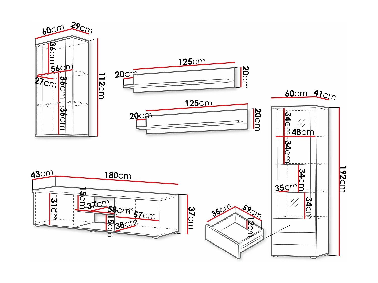 Set mobili soggiorno Tornola 114