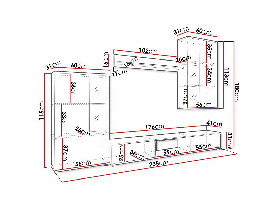 Conjunto para sala de estar Tucson 100