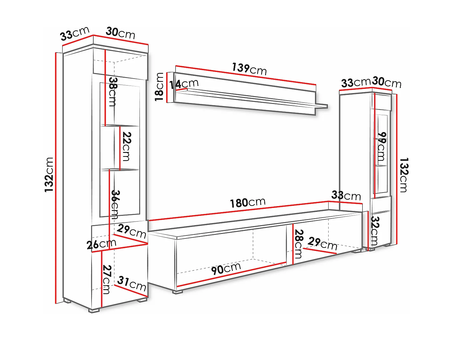 Set mobili soggiorno Sarasota 126