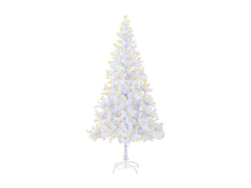 Árbol de Navidad artificial con leds 910 ramas blanco 210 cm