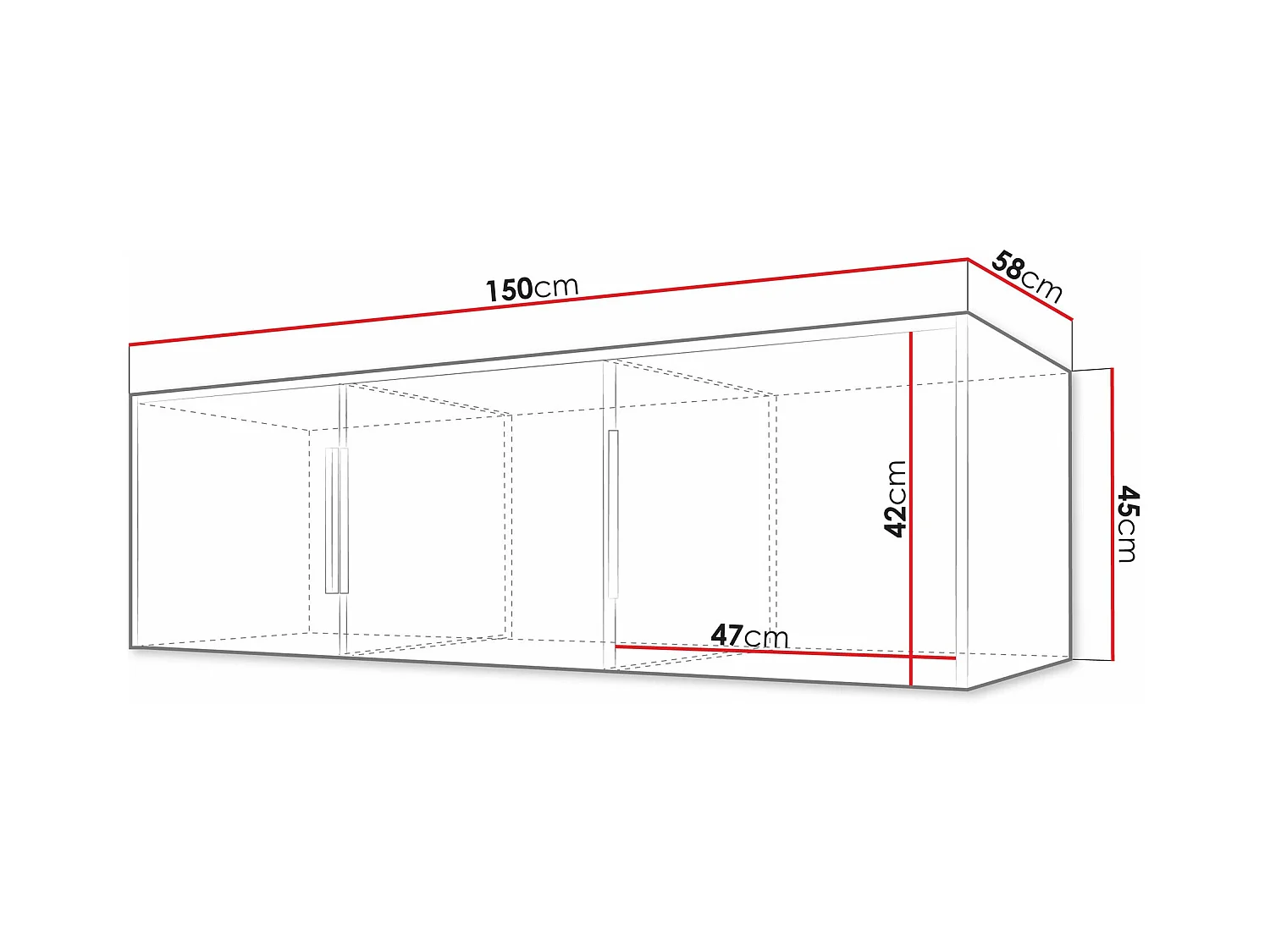 Aparador Enolevo 105, Negro|Roble wotan, 45x150x58cm, Aglomerado laminado