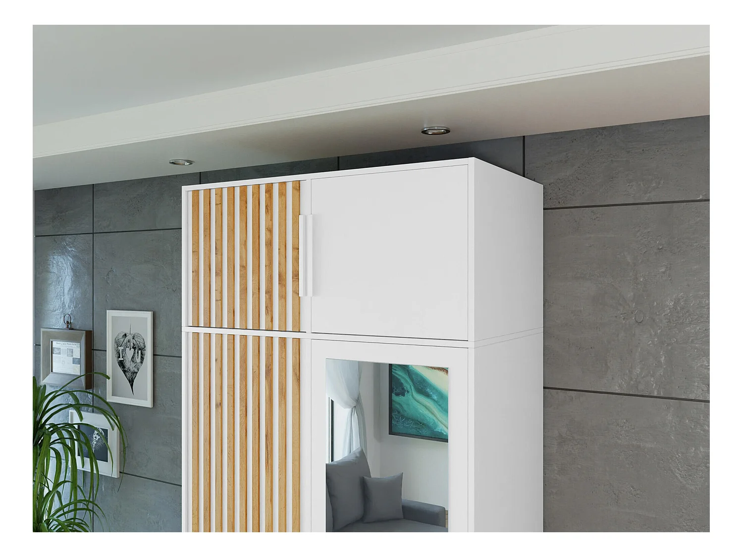 Armário Honolulu D103, Placa de aglomerado laminado, 45x100x58cm