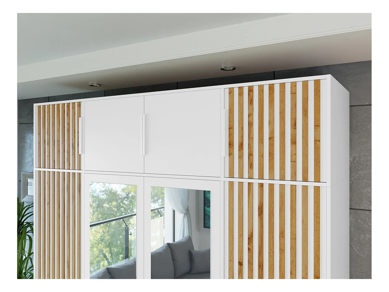 Armário Honolulu D106, Placa de aglomerado laminado, 45x196x58cm