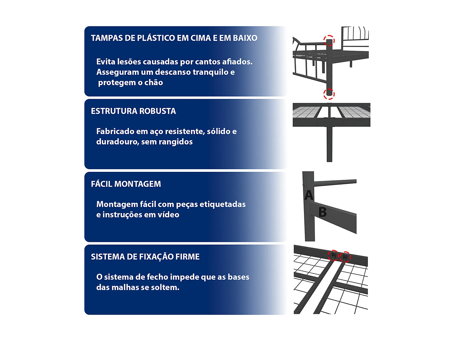 Cama individual 90x190cm en Negro Danae