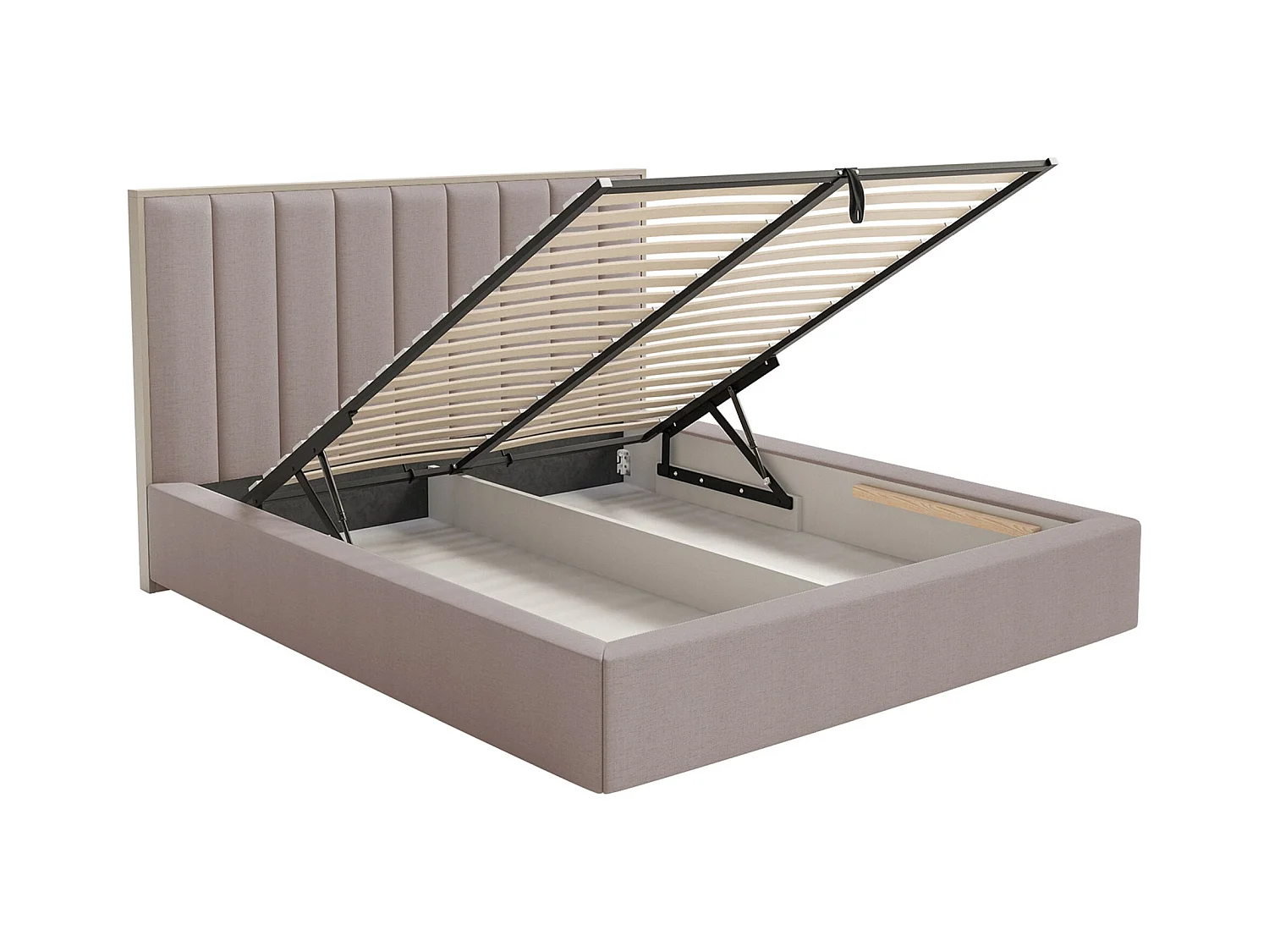 Lit tapissé avec coffre 160×200 - chenille - brun - TOGENTS