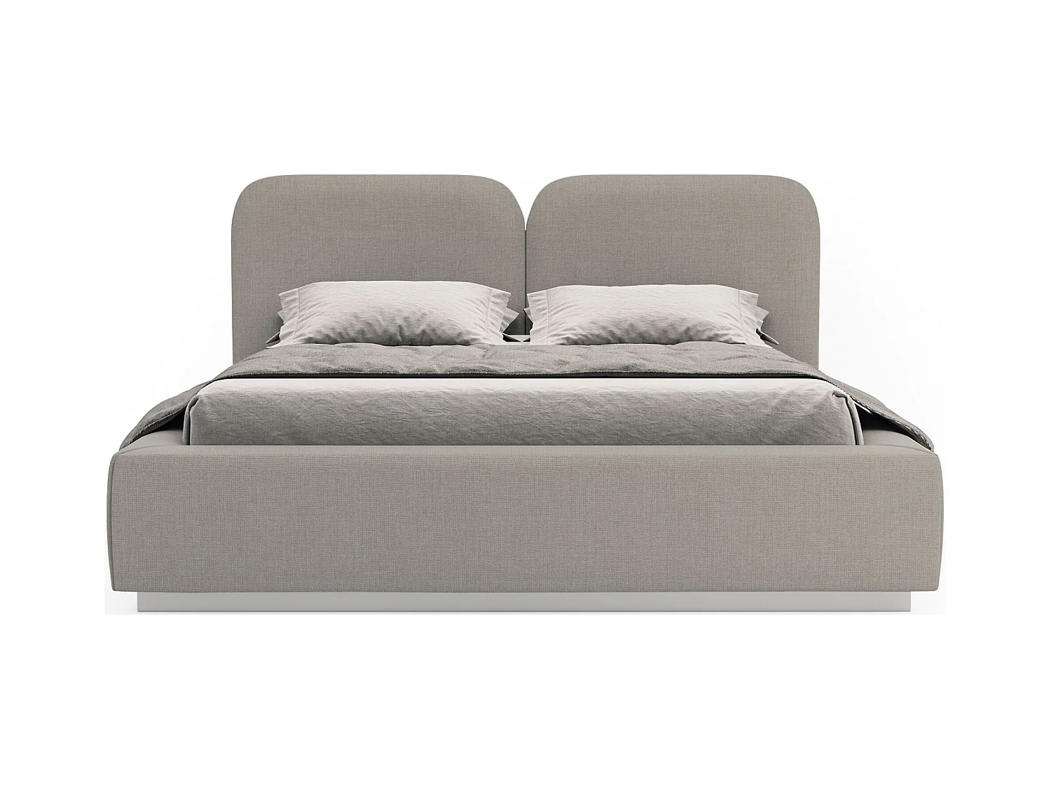 Lit tapissé avec coffre et LED 140×200 - chenille - beige foncé - COMOVES