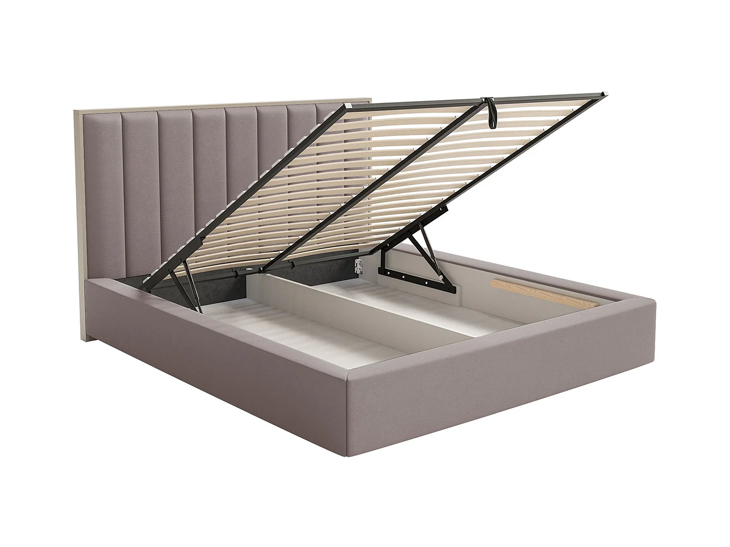 Lit tapissé avec coffre 160×200 - velours - brun- TOGENTS