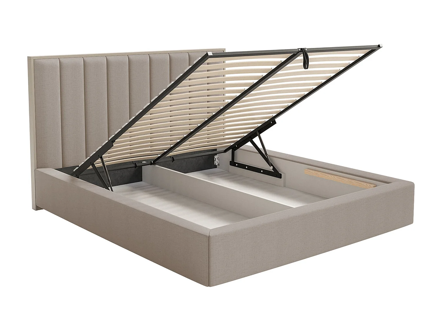 Lit tapissé avec coffre et LED160×200 - chenille - brun - TOGENTS