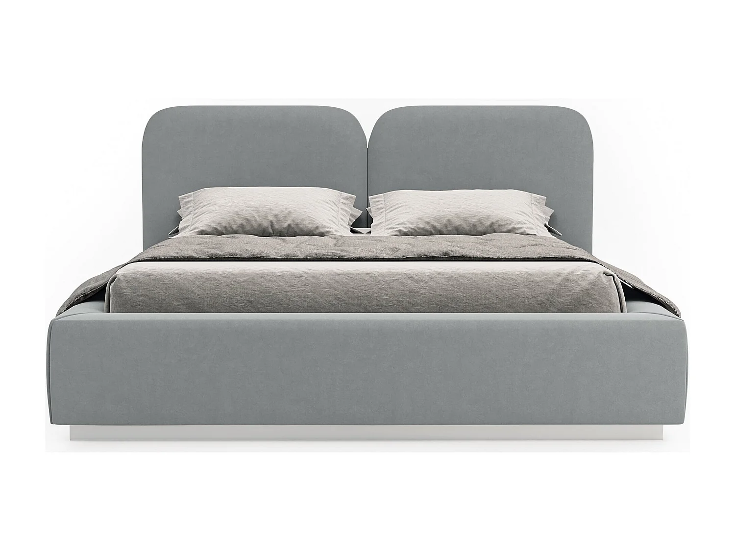 Lit tapissé avec coffre 180×200 - velours - gris - COMOVES