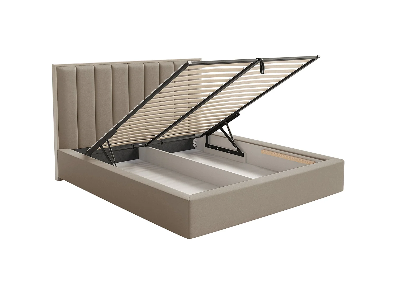 Gestoffeerd bed 180x200 - velours - bedbox en LED - bruin - TOGENTS