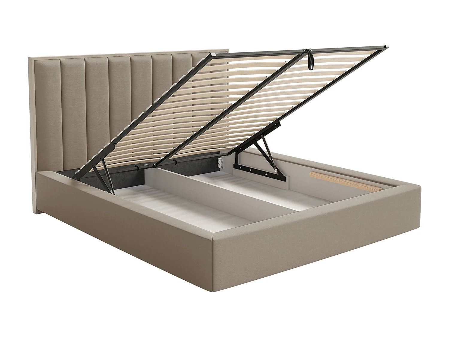 Lit tapissé avec coffre 140×200 - velours - brun- TOGENTS