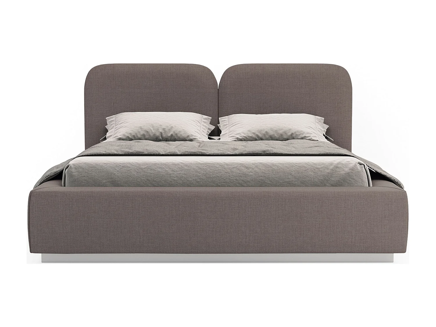 Lit tapissé avec coffre 160×200 - chenille - brun - COMOVES