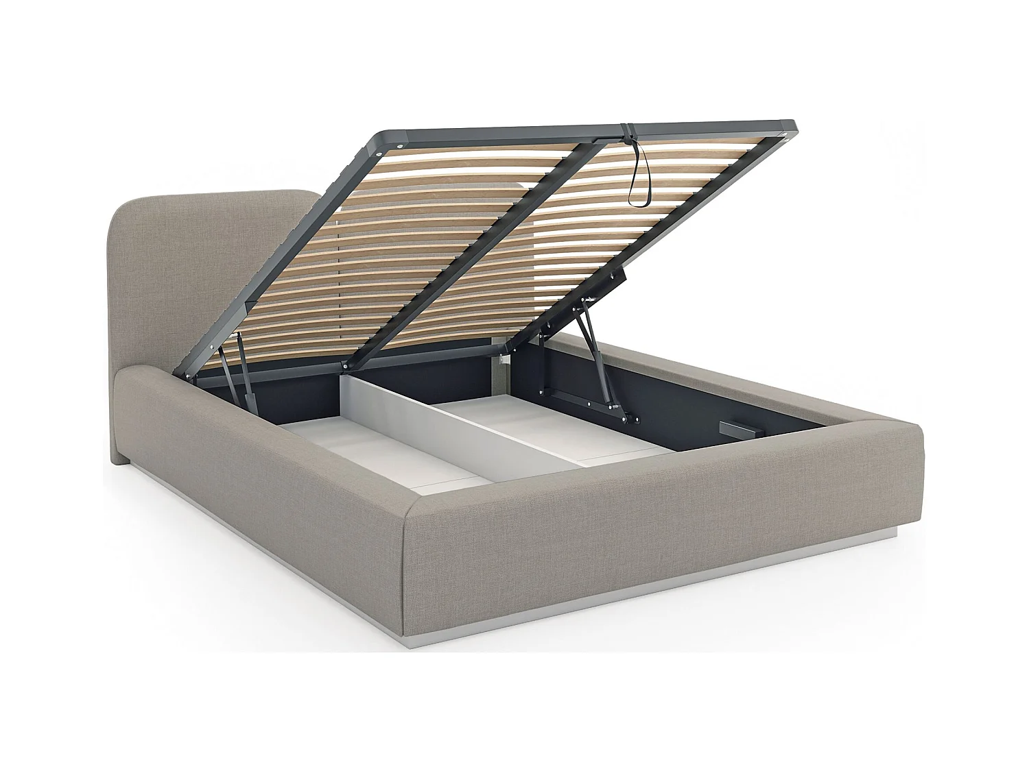 Lit tapissé avec coffre 180×200 - chenille - beige foncé - COMOVES