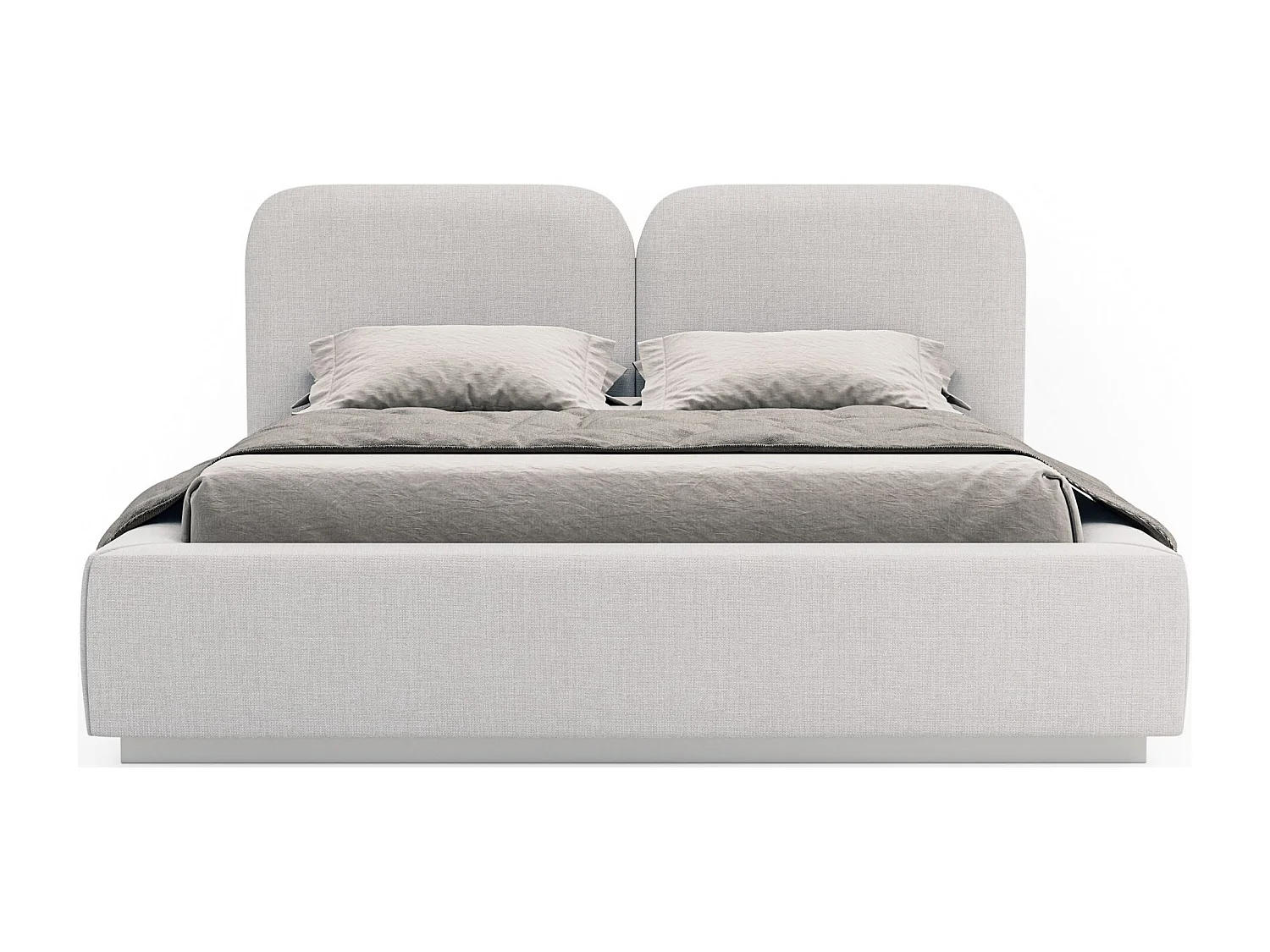 Polsterbett 180x200 mit Chenillebezug – Bettkasten und Lattenrost – Hellgrau – COMOVES