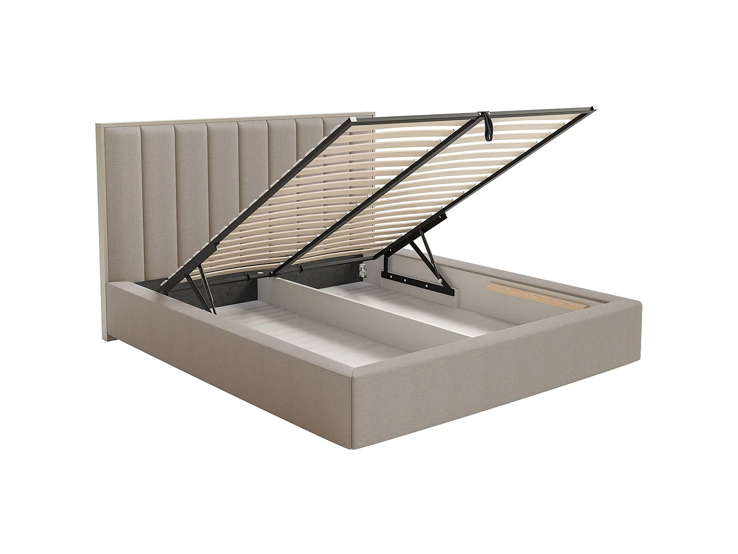 Gestoffeerd bed 140x200 - chenille en bedbox - bruin - TOGENTS