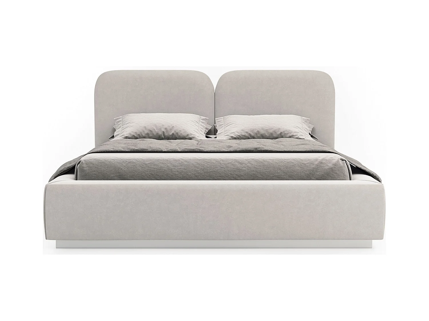 Polsterbett 180x200 mit Veloursbezug – Bettkasten und Lattenrost – Greige – COMOVES