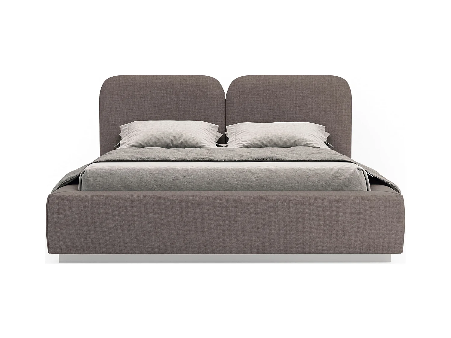 Lit tapissé avec coffre 180×200 - chenille - brun - COMOVES