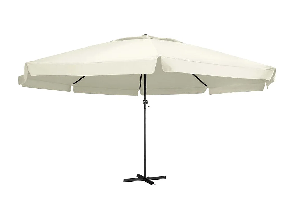 Parasol d'extérieur avec mât aluminium blanche 600 x 600 x 385 cm 02_0008236
