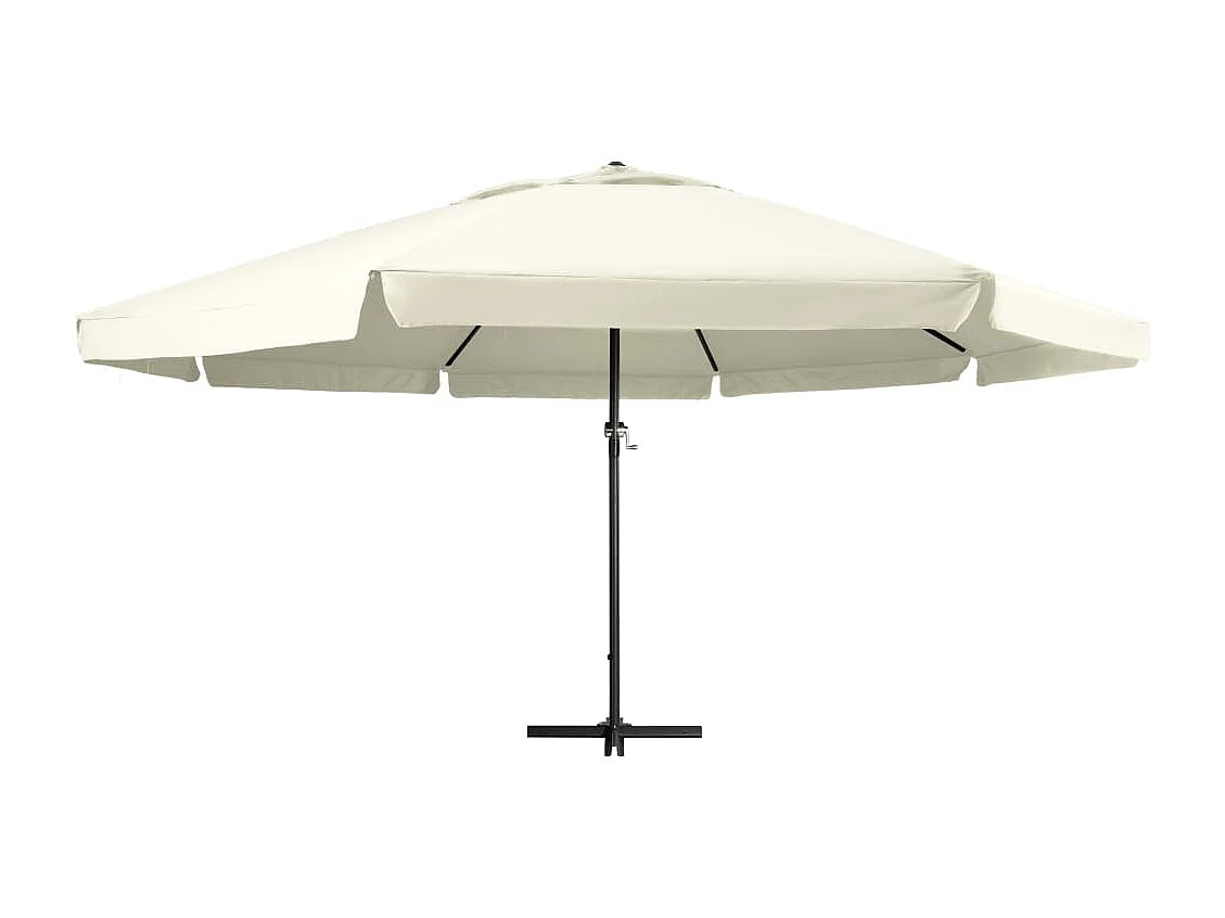 Parasol d'extérieur avec mât aluminium blanche 600 x 600 x 385 cm 02_0008236