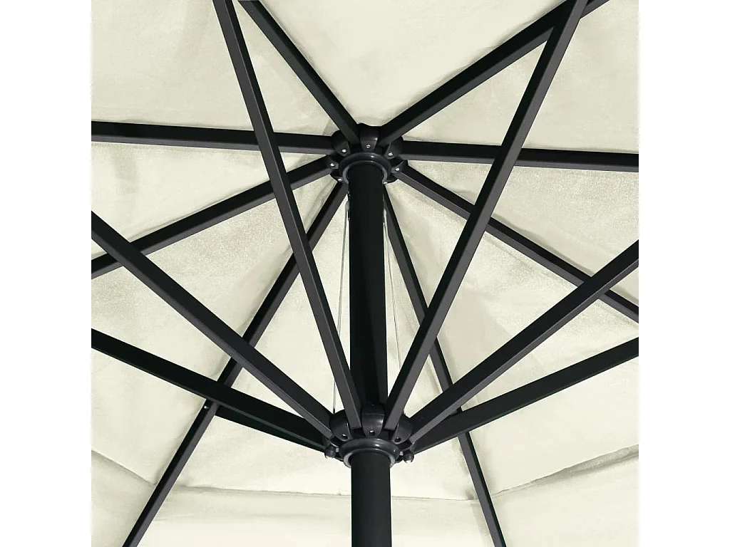 Parasol d'extérieur avec mât aluminium blanche 600 x 600 x 385 cm 02_0008236