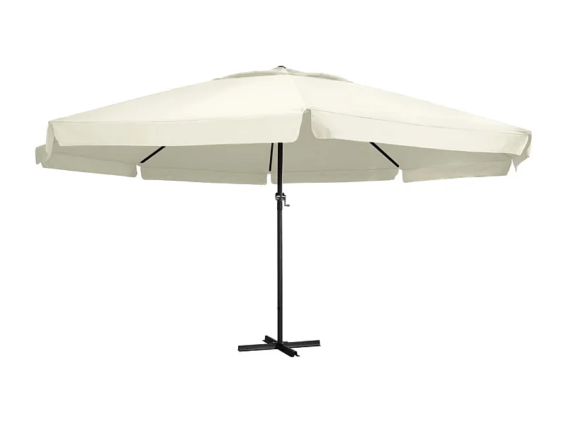 Parasol d'extérieur avec mât aluminium blanche 600 x 600 x 385 cm 02_0008236