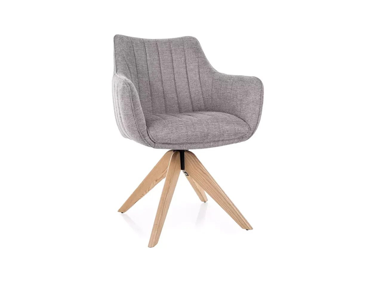 Chaise pivotante en tissu gris confortable et structure en bois SWOP 2